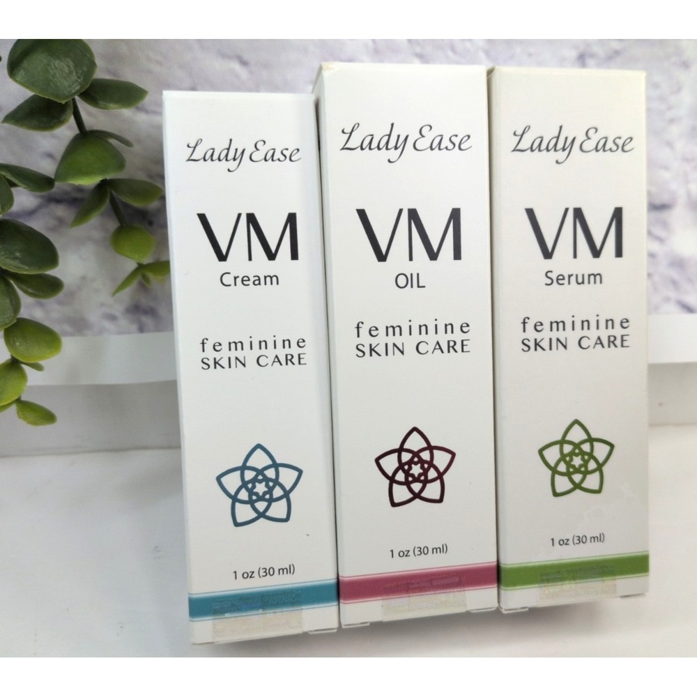 NIB LOT 3🌸Lady‎ Ease VM Cream Feminine Skin Care Organic Moisturizer Oil Serum